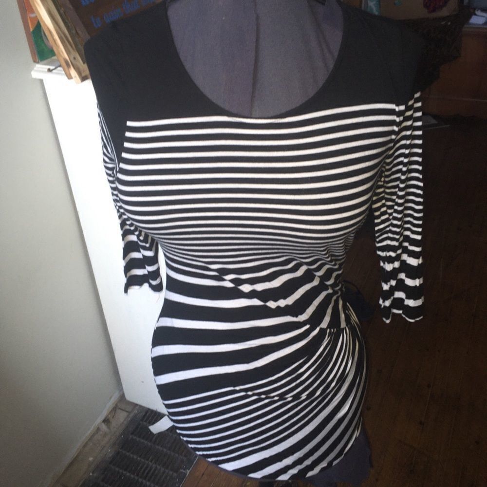 41hawthorn Stitch Fix Striped Gathered Side Top